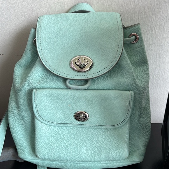 COACH MINI LEATHER Backpack ( mint green) - Picture 7 of 15